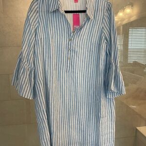 Lilly Pulitzer Light Blue Striped woman’s oversized dress